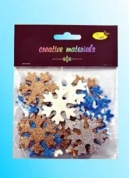 Śnieżynki z pianki brokatowej kolorowe 30szt - Galeria Hobby