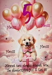 Karnet Urodziny 5 3K - YEKU