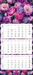 Kalendarz 2026 ścienny trójdzielny Kwiaty - Wydawnictwo Wokół nas