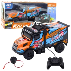 Cieżarówka R/C z dźwiękiem pomarańczowo-niebieski - Leantoys