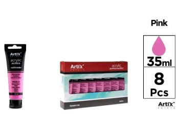 Farba akrylowa różowa 35ml (8szt) - Artix