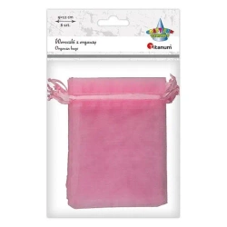 Woreczki z organzy różowe 9x12cm 6szt - Titanum