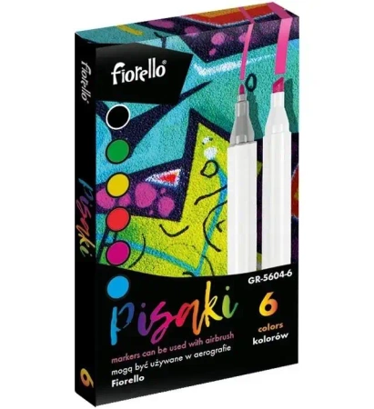 Airbrush markery wymienne 6 kolorów - Fiorello