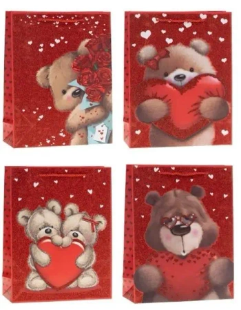 Torebka prezentowa 26x32x10cm mix ROZETTE