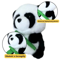 Maskotka przytulanka panda z bambusem 18cm - Leantoys