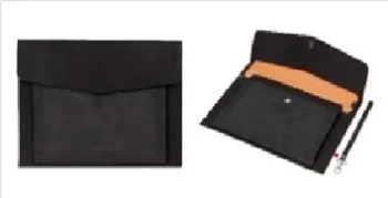 Teczka A4 z kieszonką nubuk czarna - ANTRA