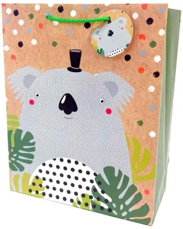 Torebka ozdobna matowa 26x32x12cm Koala - Fresh