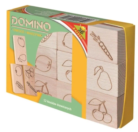 Domino drewniane - owoce i warzywa - Baczek