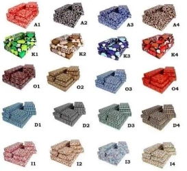 Pudełko płaskie 8szt mix ROZETTE