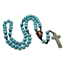 Różaniec drewniany turkus - Art Sacrum