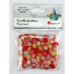 Koraliki plastikowe 10mm czerwone ombre 50szt - Titanum