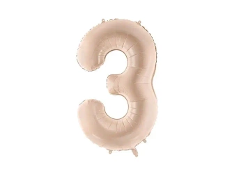 Balon foliowy 3 72cm c. beż - PartyDeco