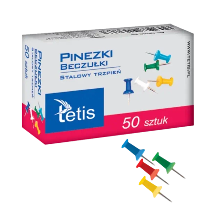 Paczka Pinezki beczułki kolor mix 50 szt 10 sztuk - Tetis