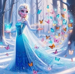 Diamentowa Mozaika Księżniczka lodowa i czarodziejskie motyle NO-2001404 - Norimpex