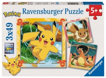 Puzzle 3x49 Pokemon - Ravensburger