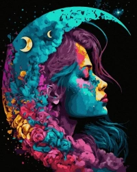 Malowanie po numerach czarne płótno - Księżycowa.. - Twoje Hobby