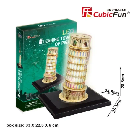 Puzzle 3D LED. Krzywa Wieża w Pizie 20502 - Cubic Fun