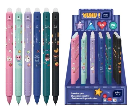 Długopis ścieralny auto z gripem Yuhu (24szt) - INTERDRUK