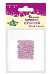 Perełki na sznurku 2,5mmx2m różowe - Titanum