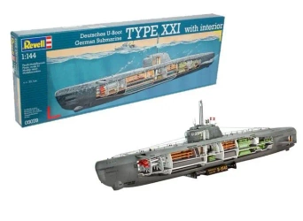 Statek 1:144 U-Boat typ XXI with interior - Revell