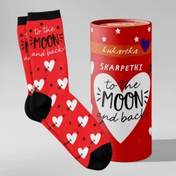 Skarpetki Walentynki To the moon and back - Kukartka