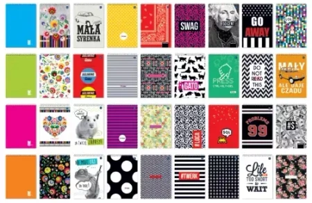 Kołonotes A6 100 kartek Kratka Mix Wzorów