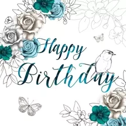 Karnet Swarovski kwadrat CL1402 Urodziny kwiaty - Clear Creations