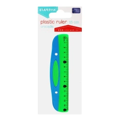 Linijka plastikowa 15cm niebiesko-zielona - STARPAK