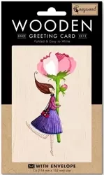 Karnet drewniany C6 + koperta Róża - Cozywood