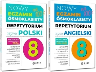 Egzamin ósmoklasisty Repetytorium Język polski+ Matematyka+ Angielski PAKIE