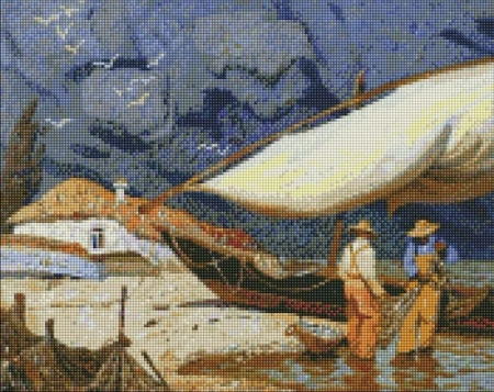 Diamentowa mozaika - Rybacy 40x50cm - Ideyka