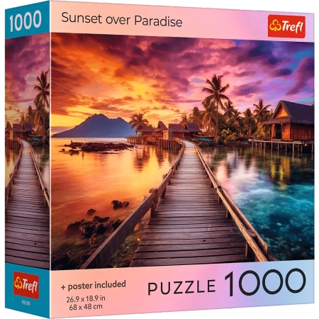 Puzzle 1000 USA Collection: Sunset in the Maldives - Trefl