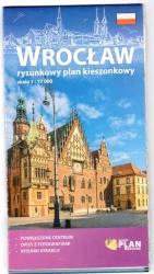 Plan kieszonkowy rysunkowy - Wrocław 1:17 000 - praca zbiorowa
