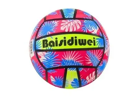 Piłka gumowa jaskrawa we wzorki różowa 24cm - Leantoys