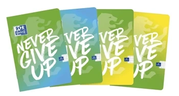 Paczka Zeszyt A4 60k kratka Oxford never give up mix pakiet 5 szt. - Oxford art pap