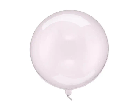 Balon Kula transparentny róż 40cm - PartyDeco