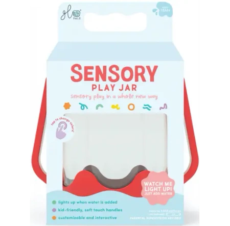 Słoik sensoryczny do napełnienia wodą czerwony - Glo Pals (Vibe LLC)
