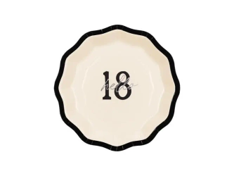 Talerzyki papierowe Hello 18 18cm 6szt - PartyDeco