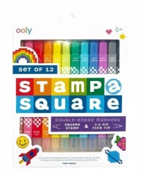 Cienkopisy z peczątkami Pixel Art 12 kolorów - ooly