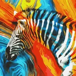 Malowanie po numerach - Kolorowa zebra 50x50cm - Ideyka
