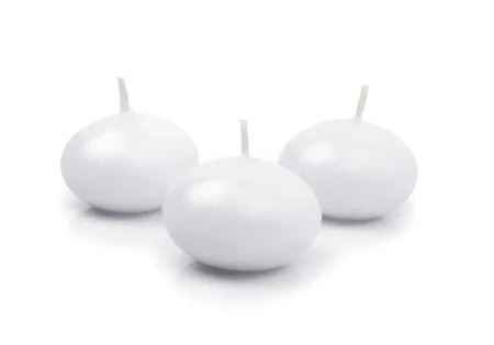 Świeca pływająca Dysk biała 5cm 10szt - PartyDeco