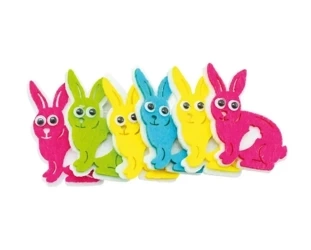 Naklejki z filcu zajączki 6szt - Brewis