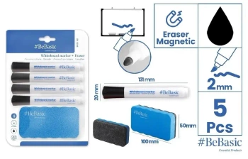 Marker do tablic 4szt z gąbką - BeBasic