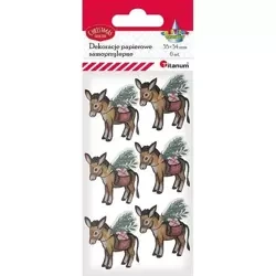 Dekoracje samoprzylepne papierowe 3D osiołki 6szt - Titanum