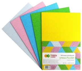 Arkusze piankowe A4 5 kol Spring Plush HAPPY COLOR - GDD