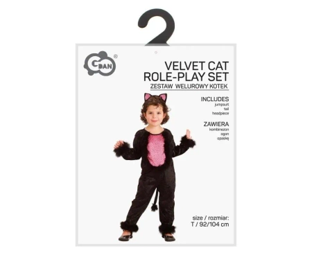 Strój dla dzieci Welurowy Kotek rozm. 92/104cm - Godan