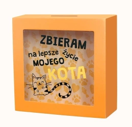 Skarbonka lepsze życie kota - Kukartka