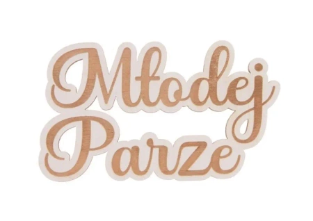 Drewniany napis - Młodej parze - 5 sztuk - Cresco