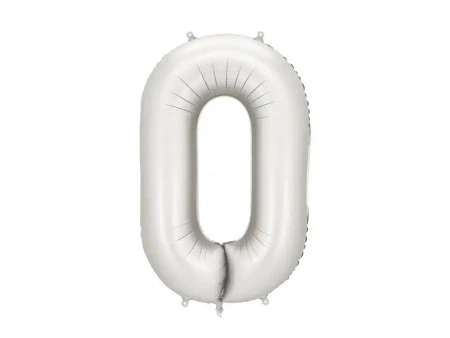 Balon foliowy cyfra 0 86cm srebrny - PartyDeco