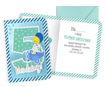 Karnet B6 Urodziny 5 chłopiec - Kukartka